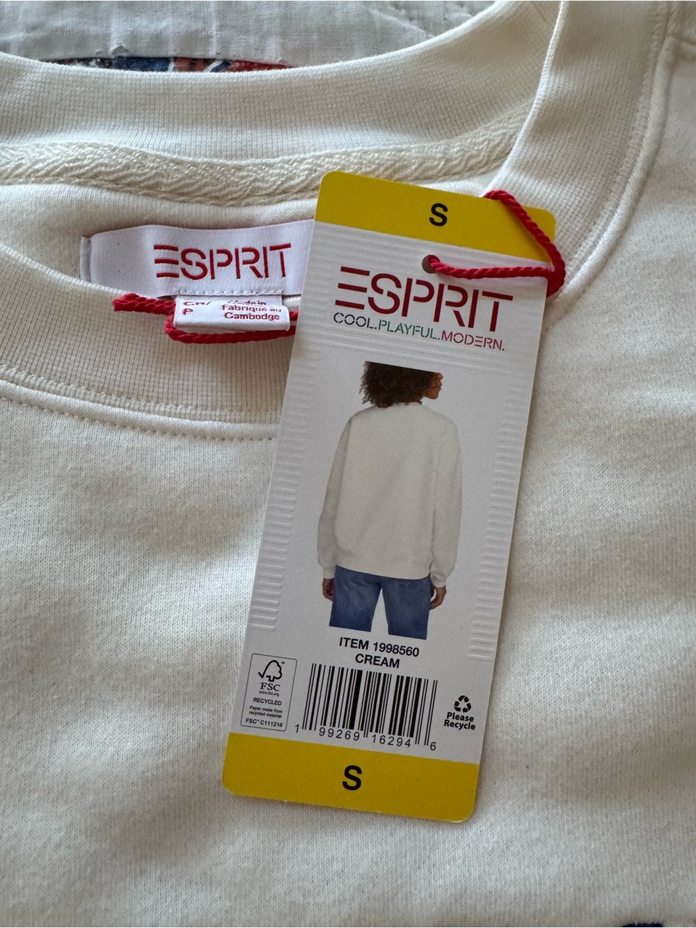 ESPRIT White Sweatshirt NWT Size Small - Picture 8 of 9